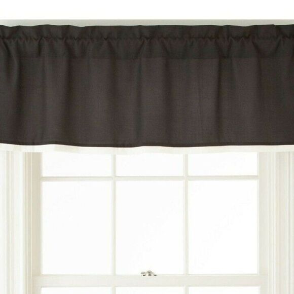 Valance Studio JCP Home Black Beige curtain Window - Picture 1 of 4